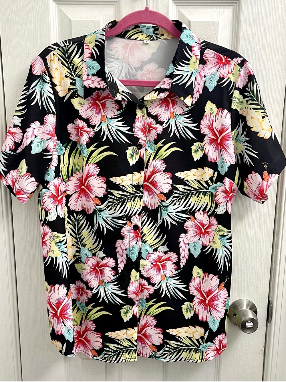 Hawaiian Tropical Floral Short-Sleeve Shirt